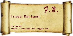 Frass Mariann névjegykártya