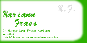 mariann frass business card